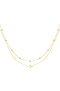 Elegant Multi-Layered Necklace in Silver and Gold