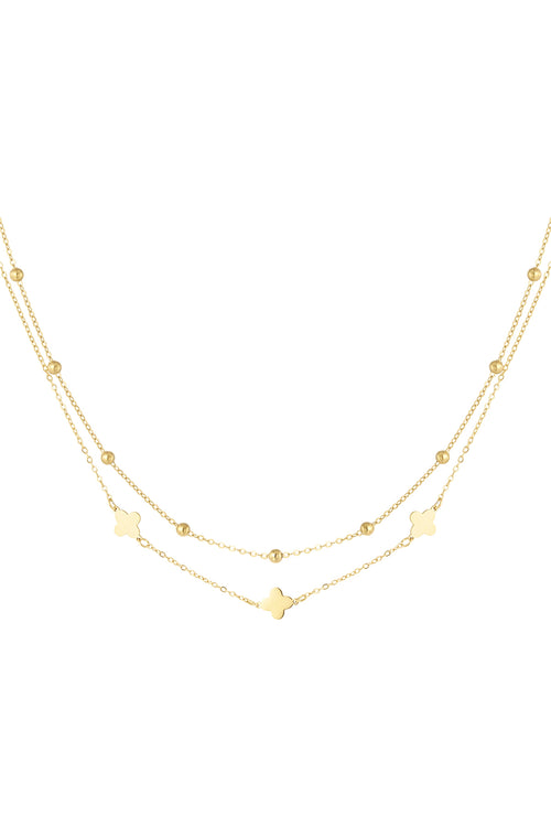 Elegant Multi-Layered Necklace in Silver and Gold