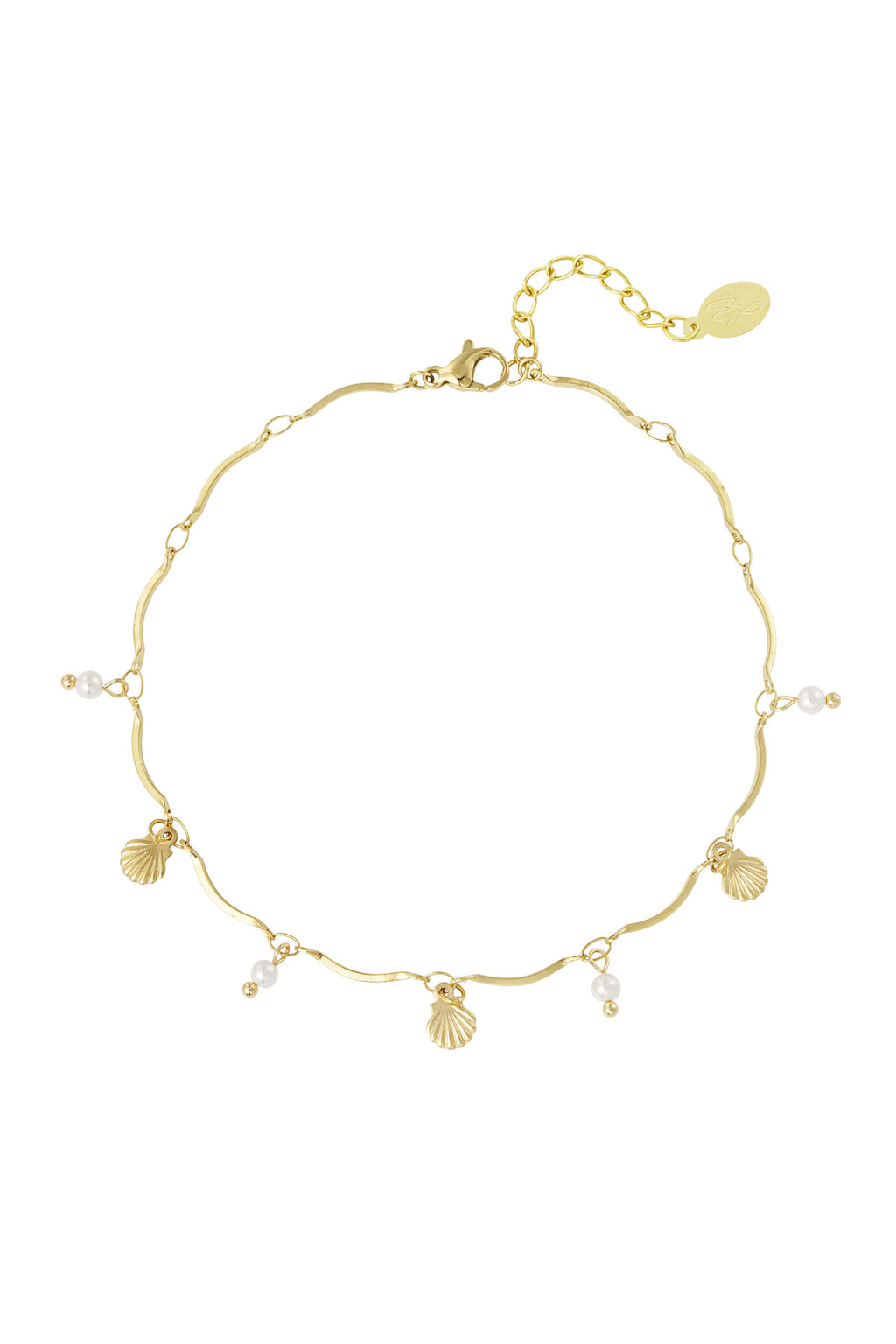 Shell Anklet – Gold-Plated Steel
