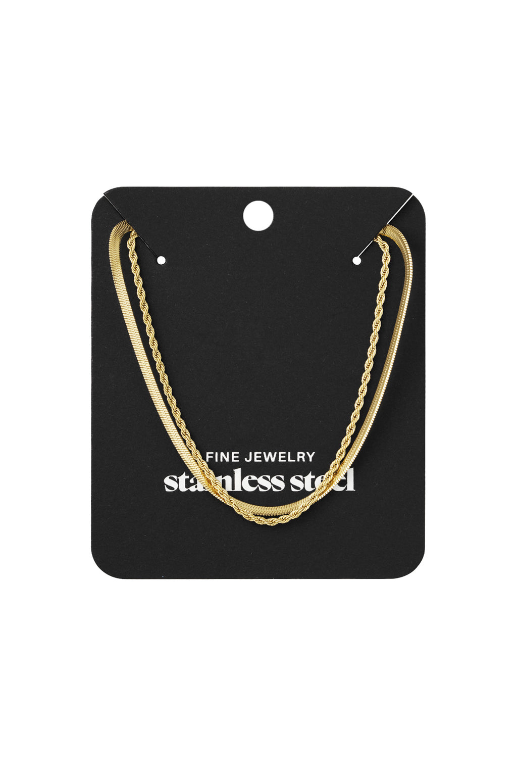 flat and chain double necklace