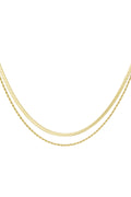 flat and chain double necklace