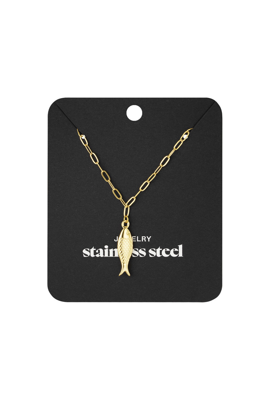 Elegant Gold-Toned Stainless Steel Pendant Necklace
