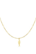 Elegant Gold-Toned Stainless Steel Pendant Necklace