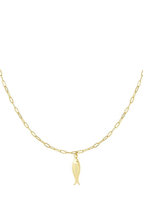 Elegant Gold-Toned Stainless Steel Pendant Necklace