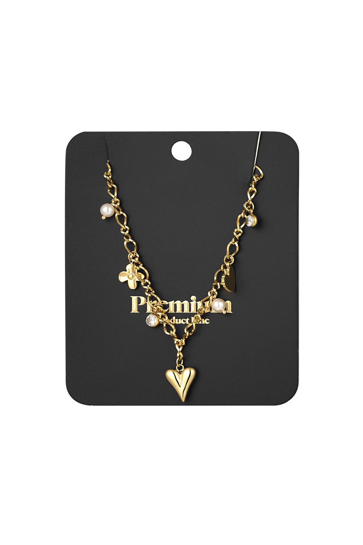 Elegant Gold-Color Heart Pendant Necklace for Everyday Wear