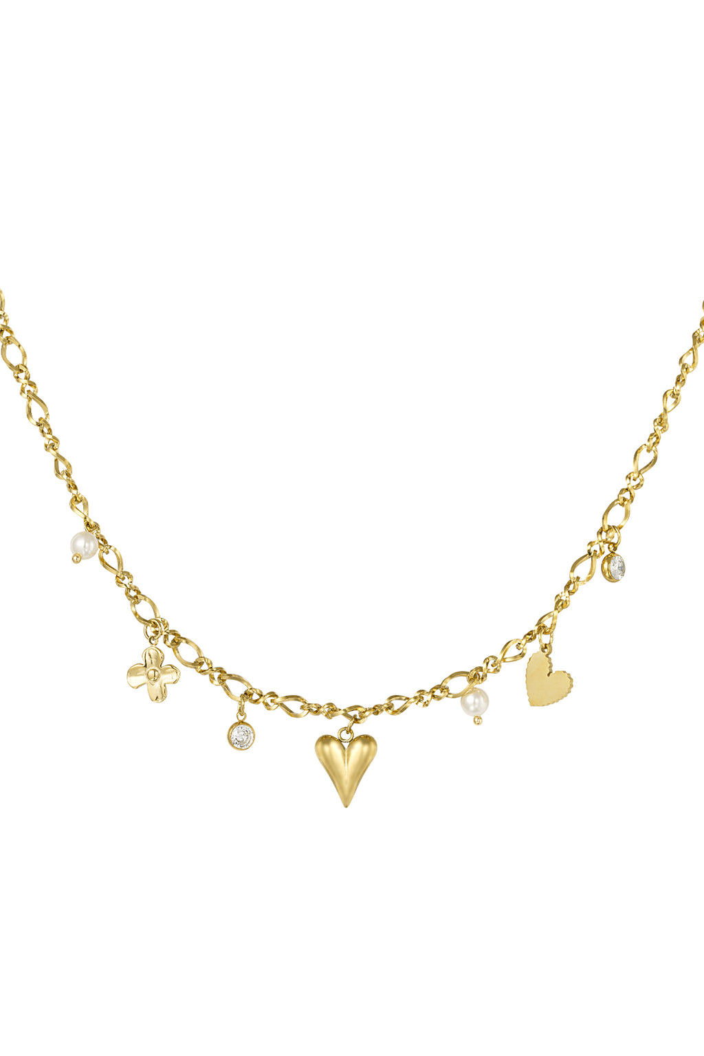 Elegant Gold-Color Heart Pendant Necklace for Everyday Wear