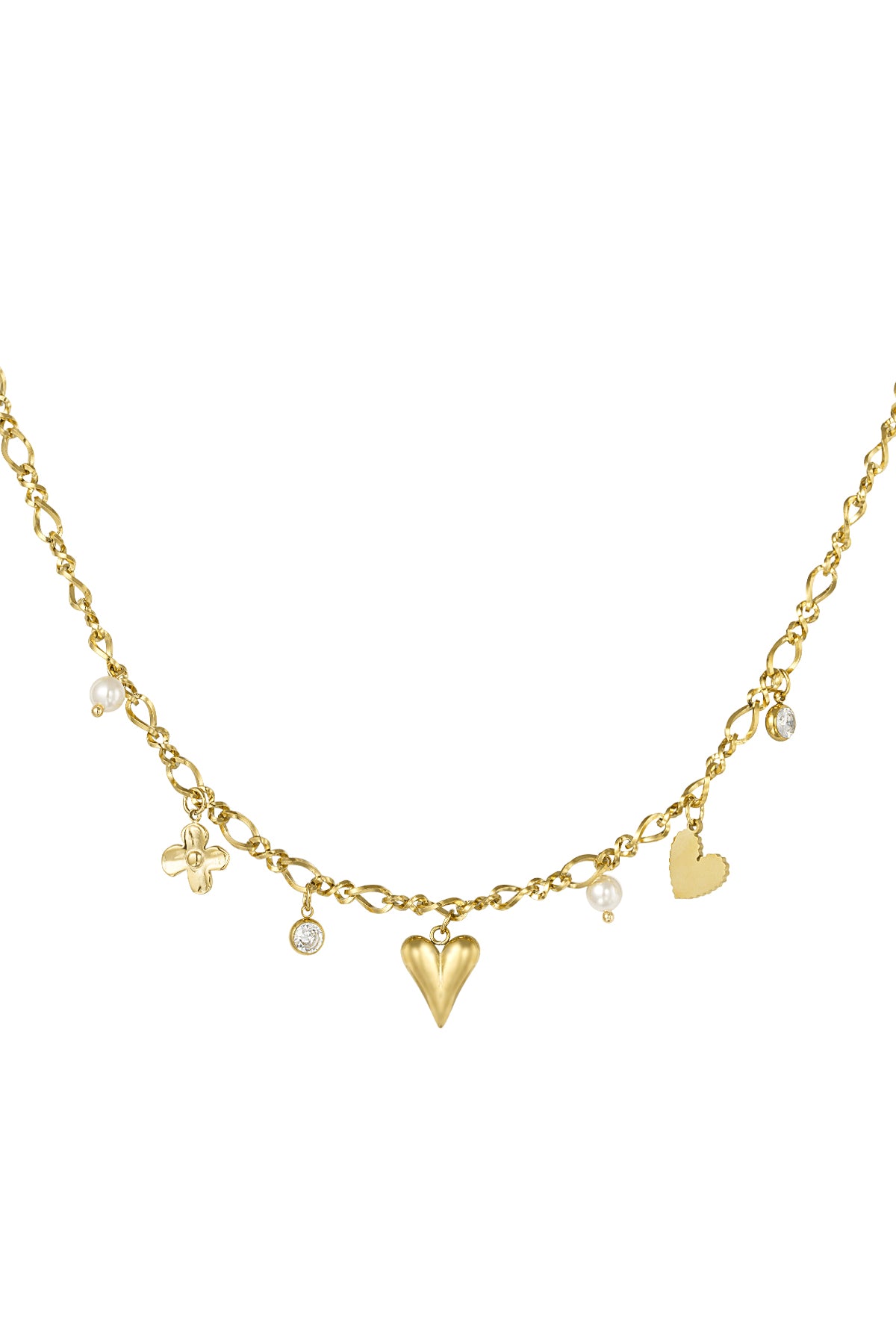 Elegant Gold-Color Heart Pendant Necklace for Everyday Wear