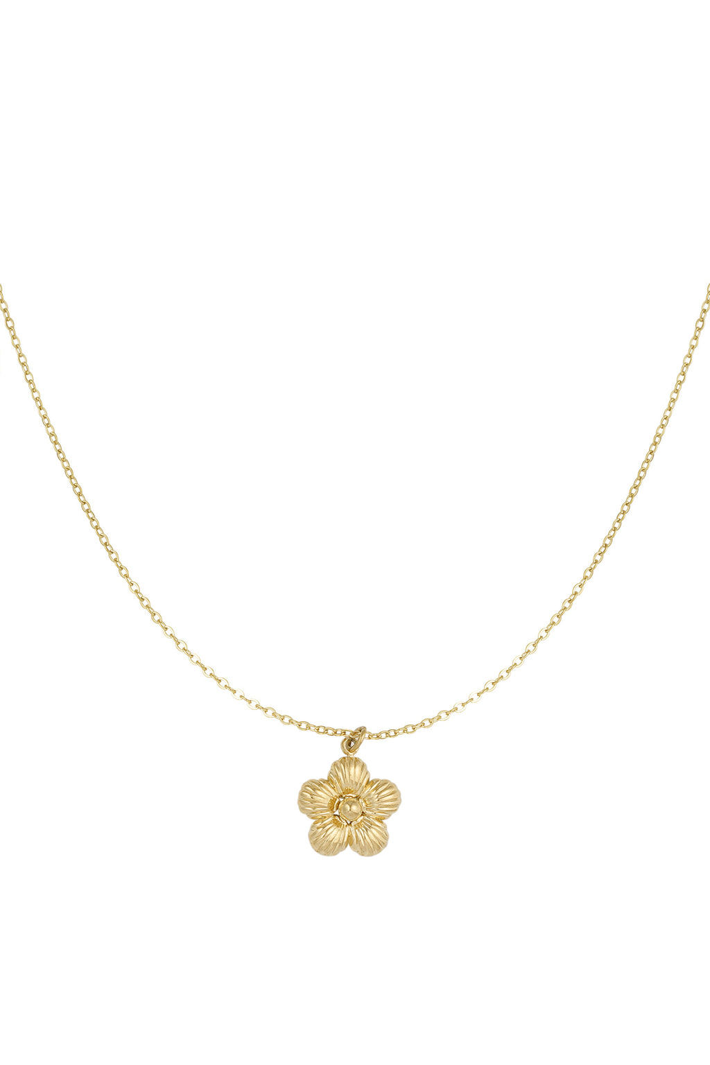 Flower Pendant Necklace – Gold-Plated Steel