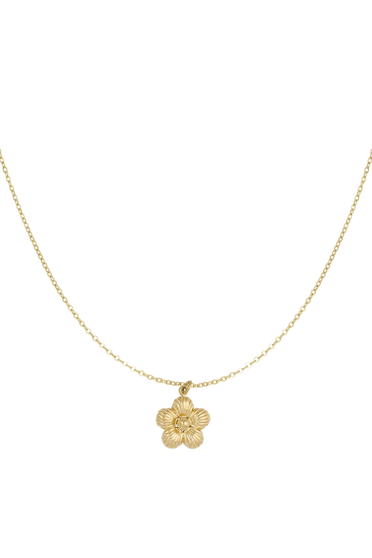 Flower Pendant Necklace – Gold-Plated Steel