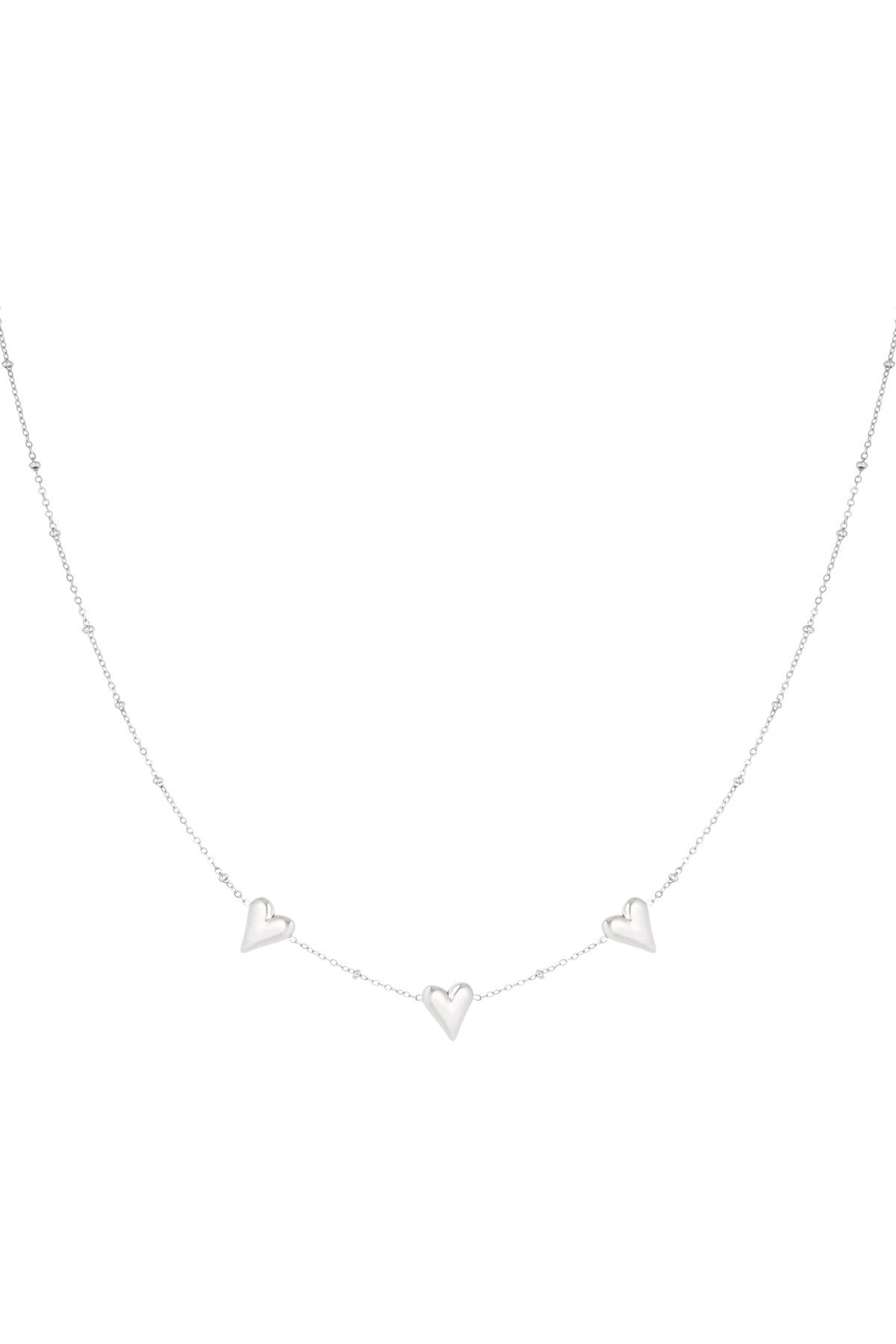 Elegant Stainless Steel Heart Necklace, Silver & Gold