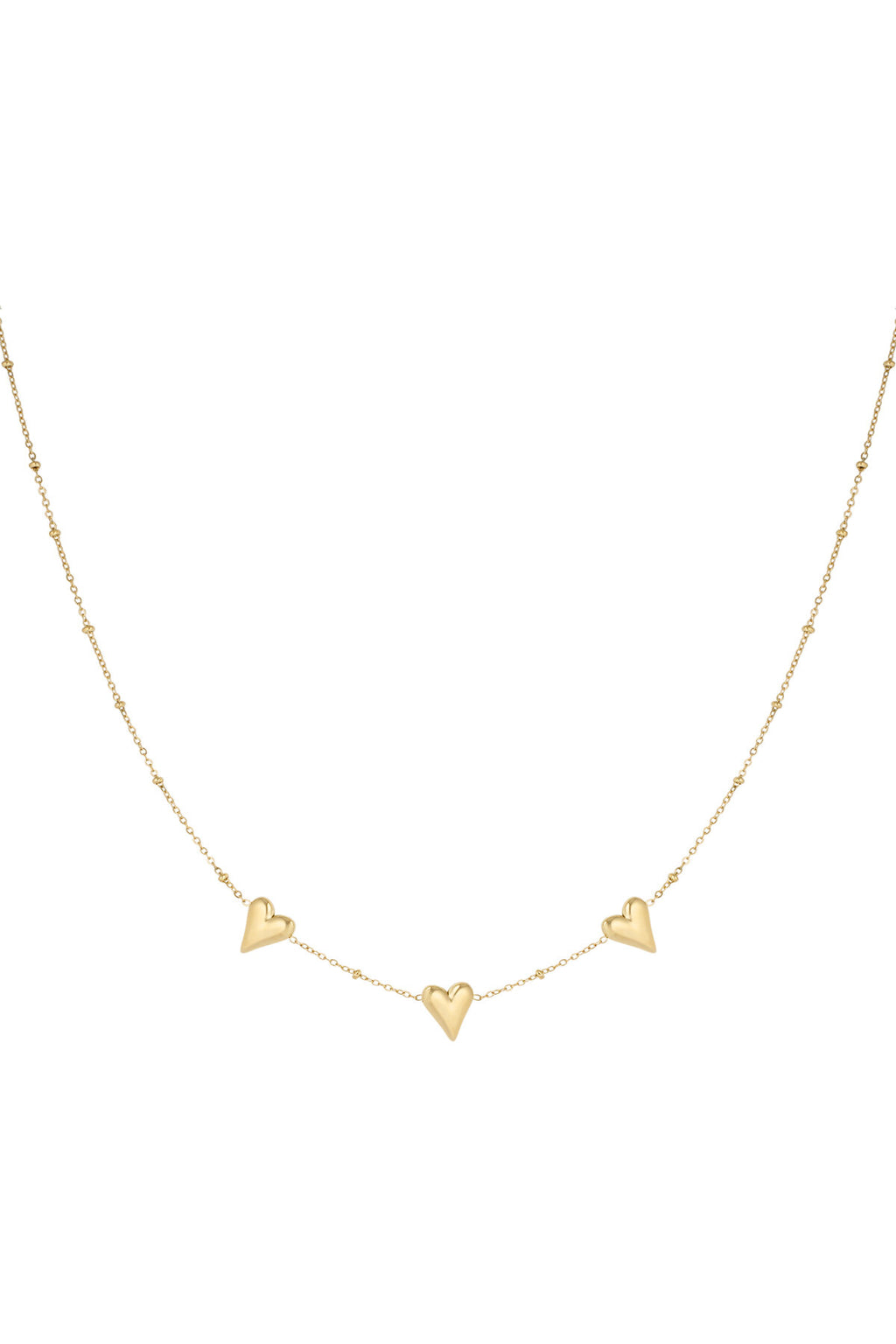 Elegant Stainless Steel Heart Necklace, Silver & Gold