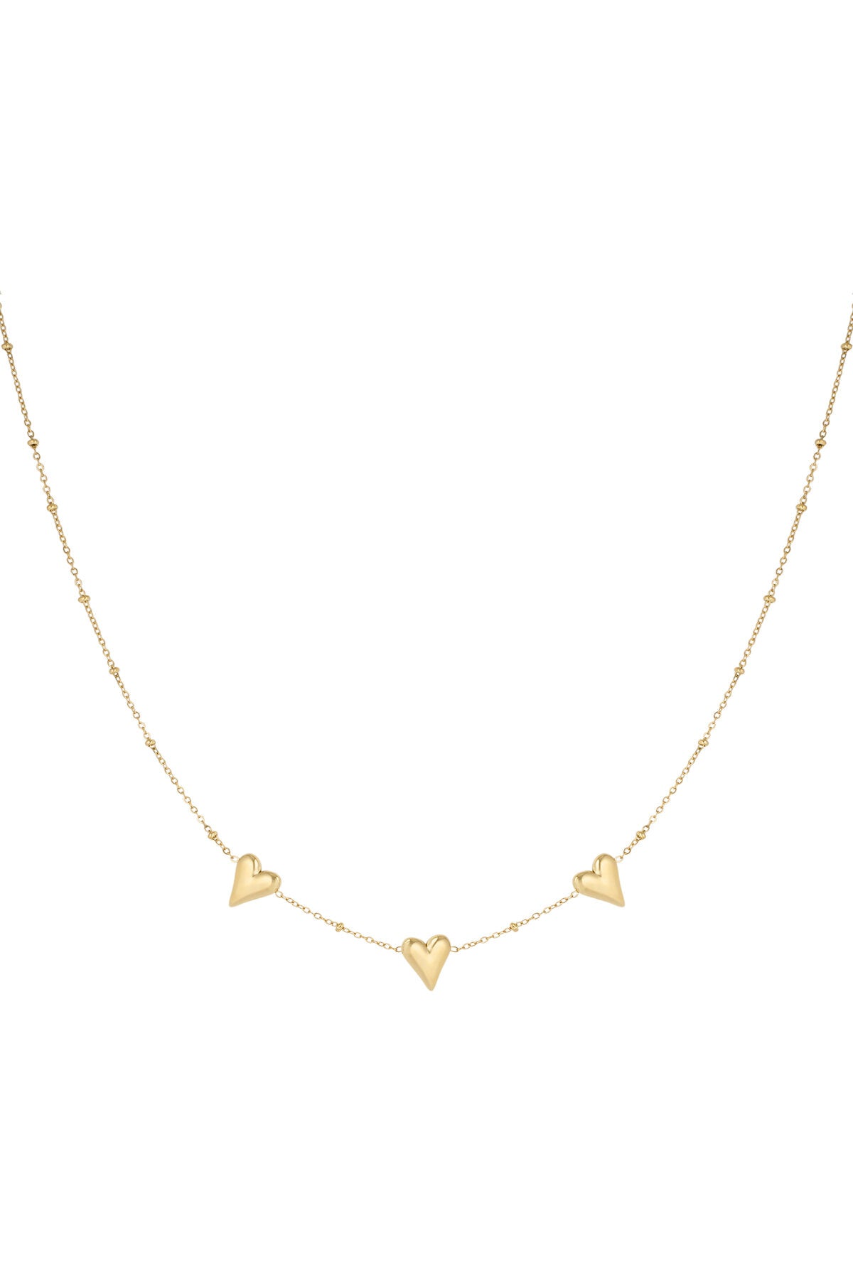 Elegant Stainless Steel Heart Necklace, Silver & Gold