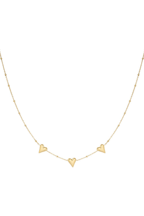 Elegant Stainless Steel Heart Necklace, Silver & Gold