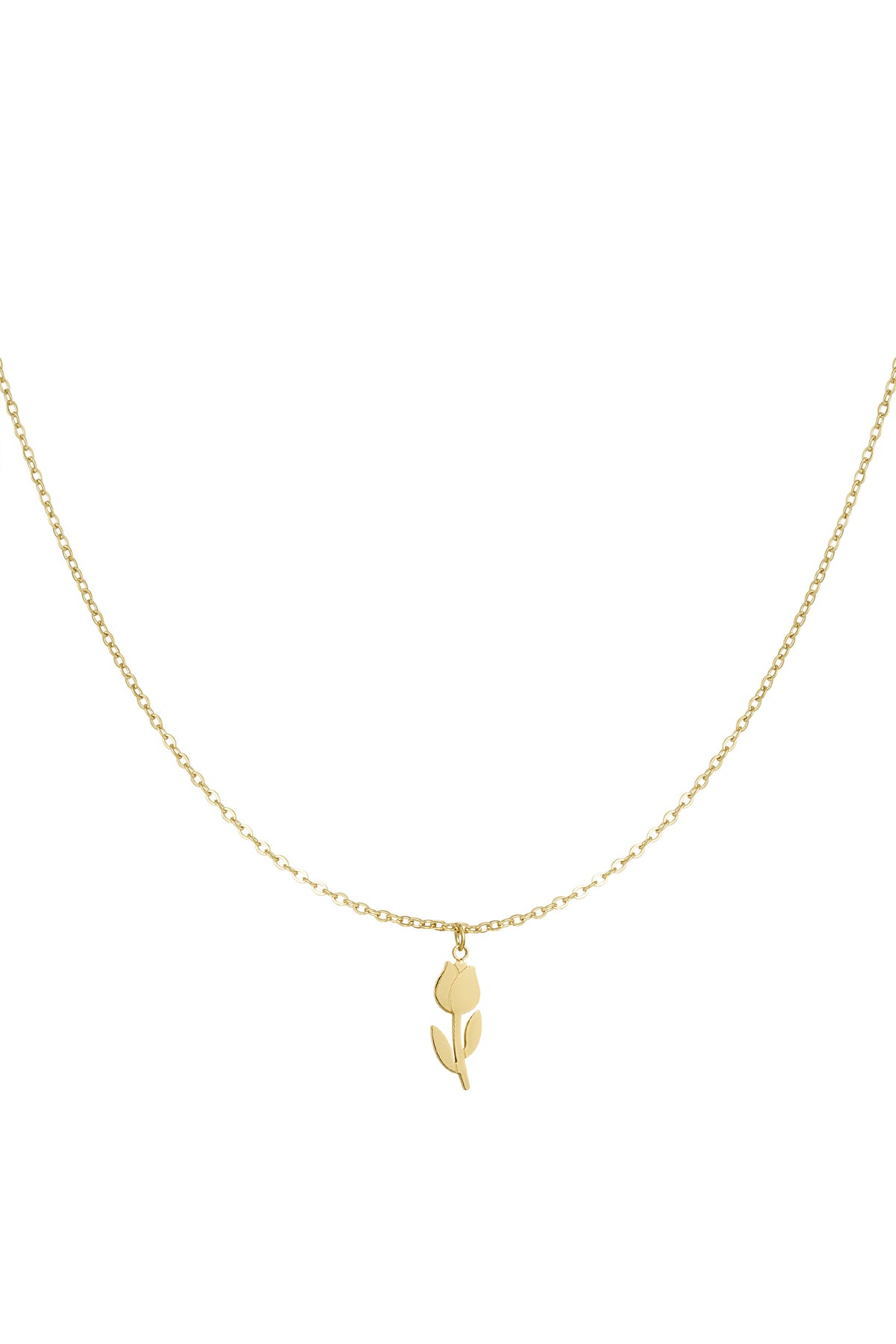 Flower Pendant Necklace – Silver-Tone Steel