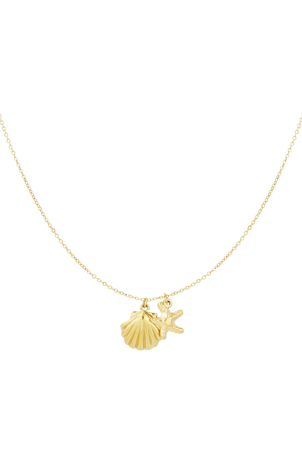 Oceanic Style Pendant Necklace – Gold-Plated Steel