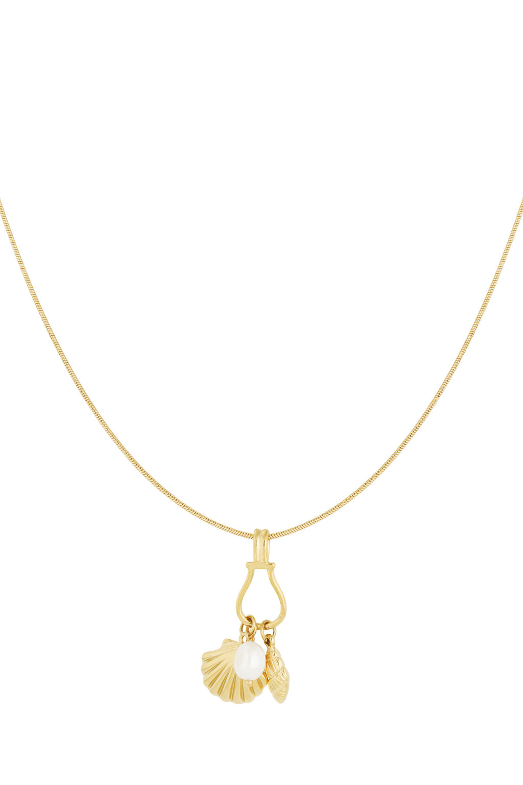 Shell Pendant Necklace – Gold-Plated Steel