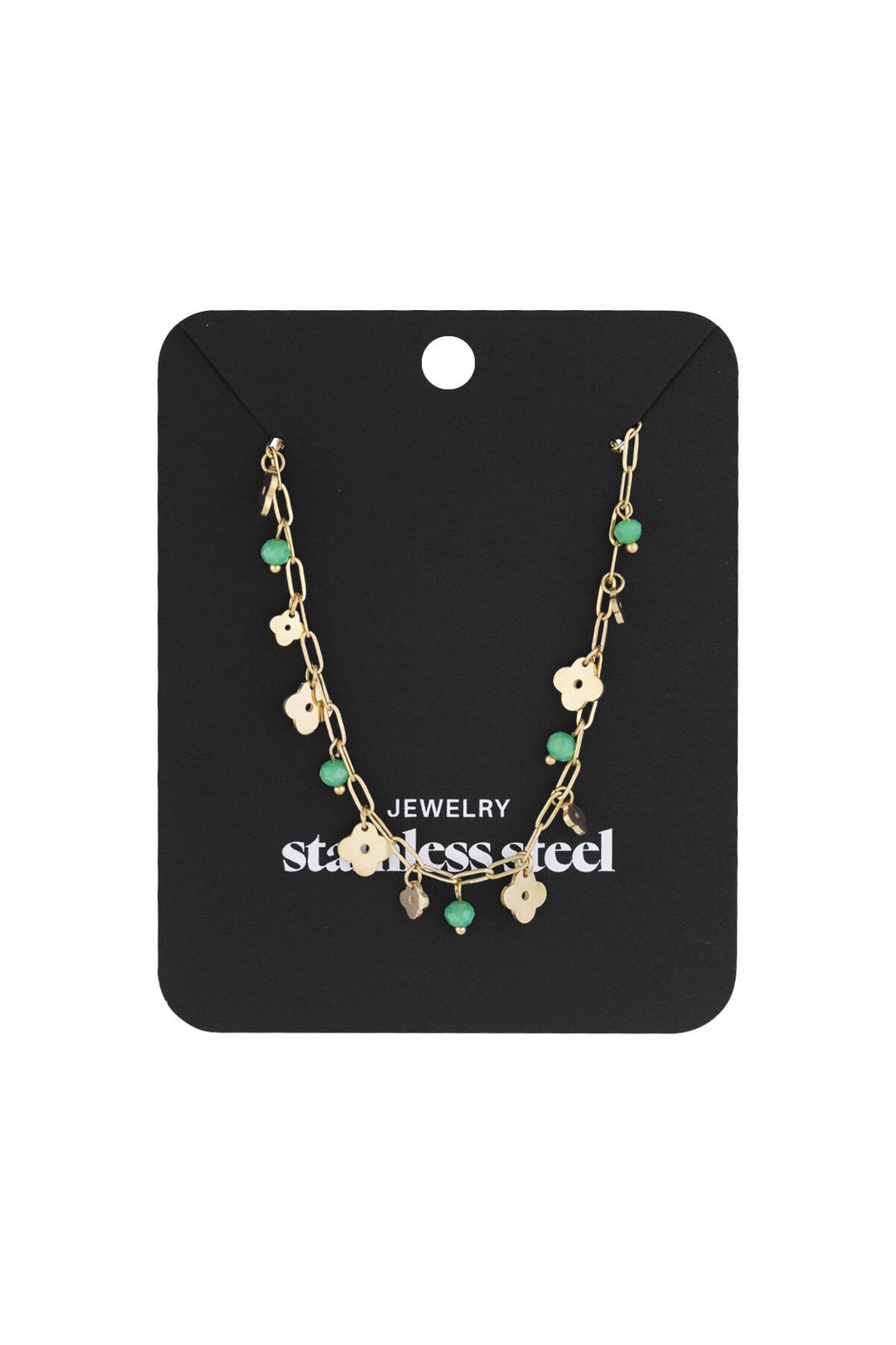 Elegant Green Clover Pendant Necklace for Spring