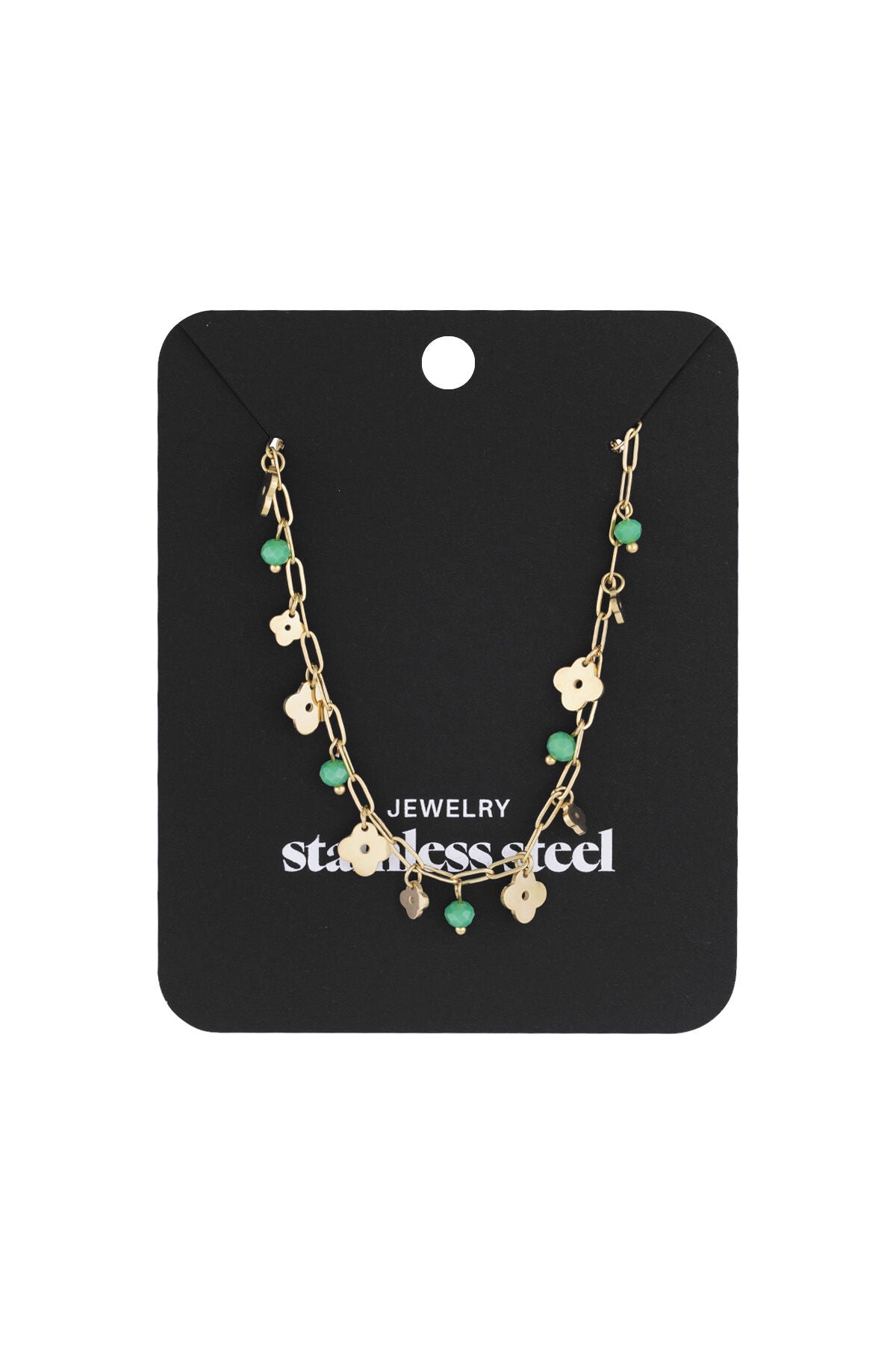 Elegant Green Clover Pendant Necklace for Spring