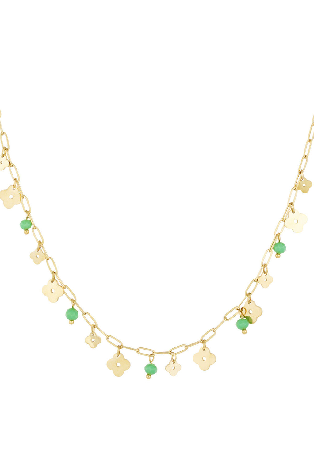 Elegant Green Clover Pendant Necklace for Spring