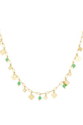 Elegant Green Clover Pendant Necklace for Spring
