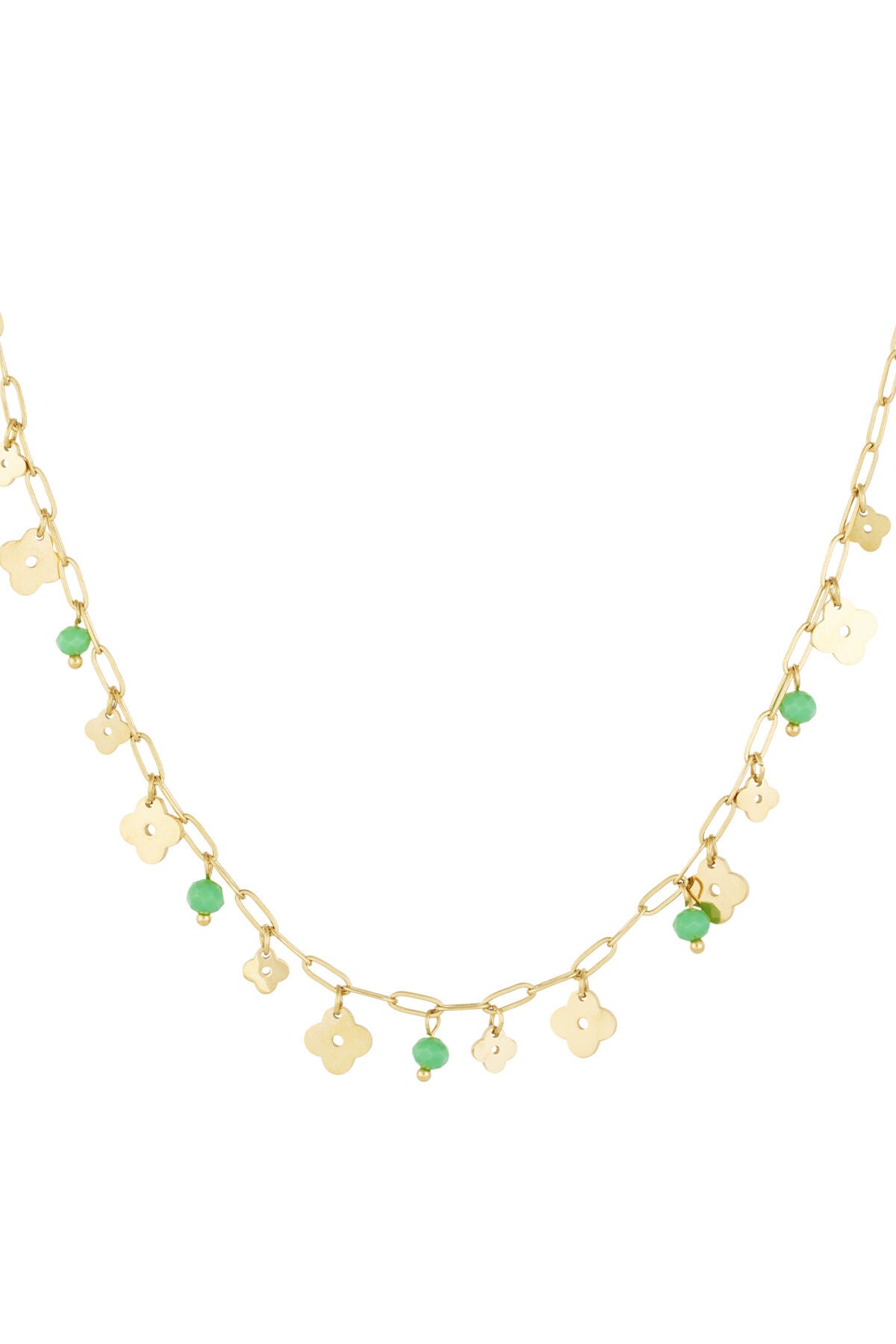 Elegant Green Clover Pendant Necklace for Spring