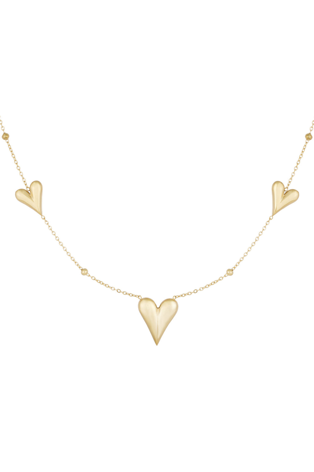 Heart Pendant Necklace – Gold-Plated Steel