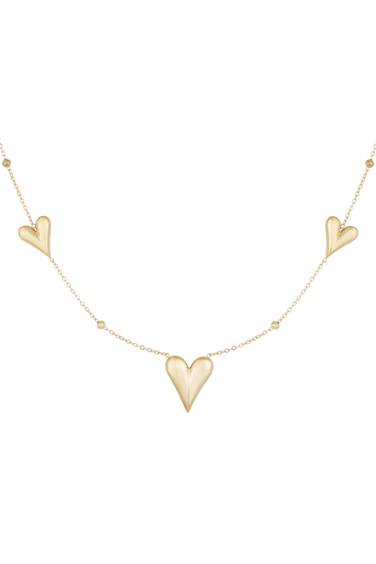 Heart Pendant Necklace – Gold-Plated Steel