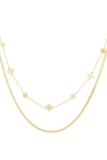 double necklace clover heart