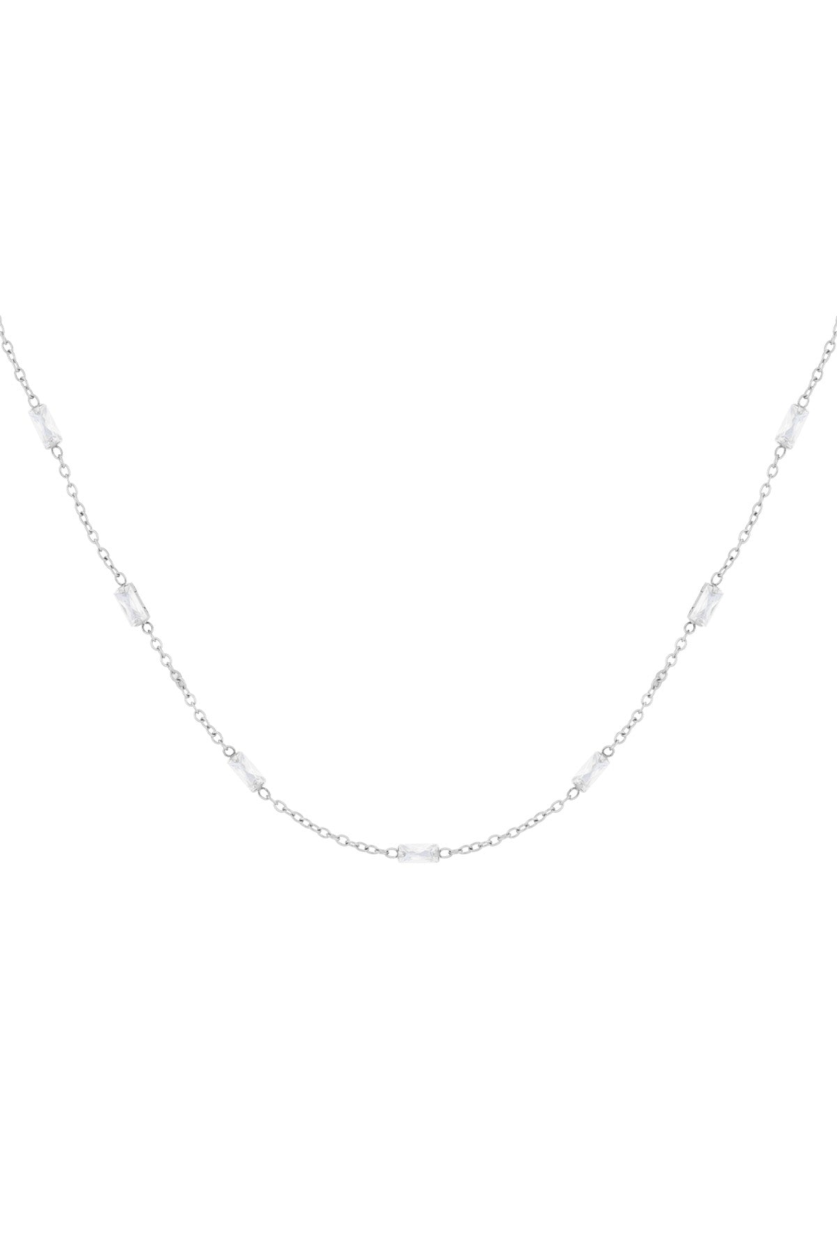 diamond glow necklace silver color