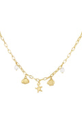 short necklace with beach charms