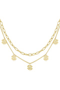 Stylish Multi-Layered Necklace in Silver and Gold