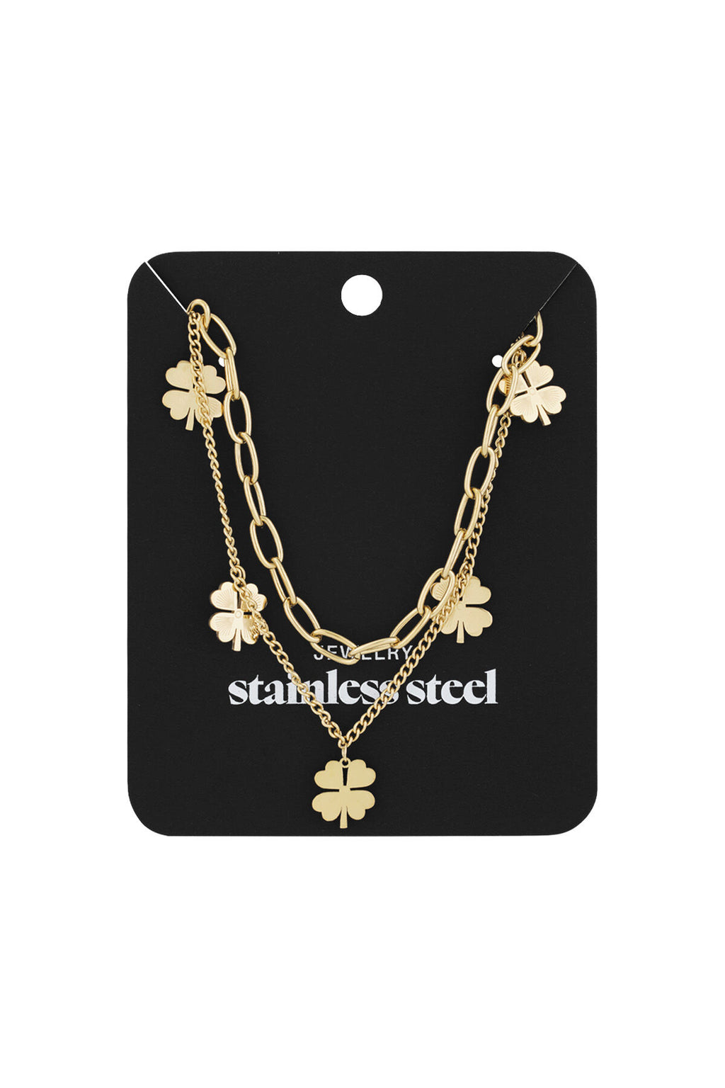 Stylish Multi-Layered Necklace in Silver and Gold