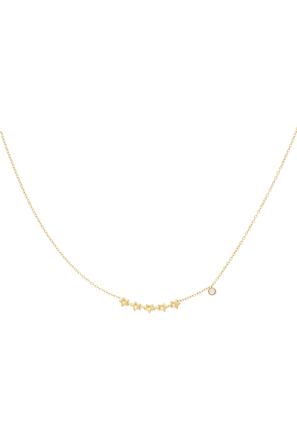 Heart Chain Necklace – Gold-Plated Steel & Rhinestones