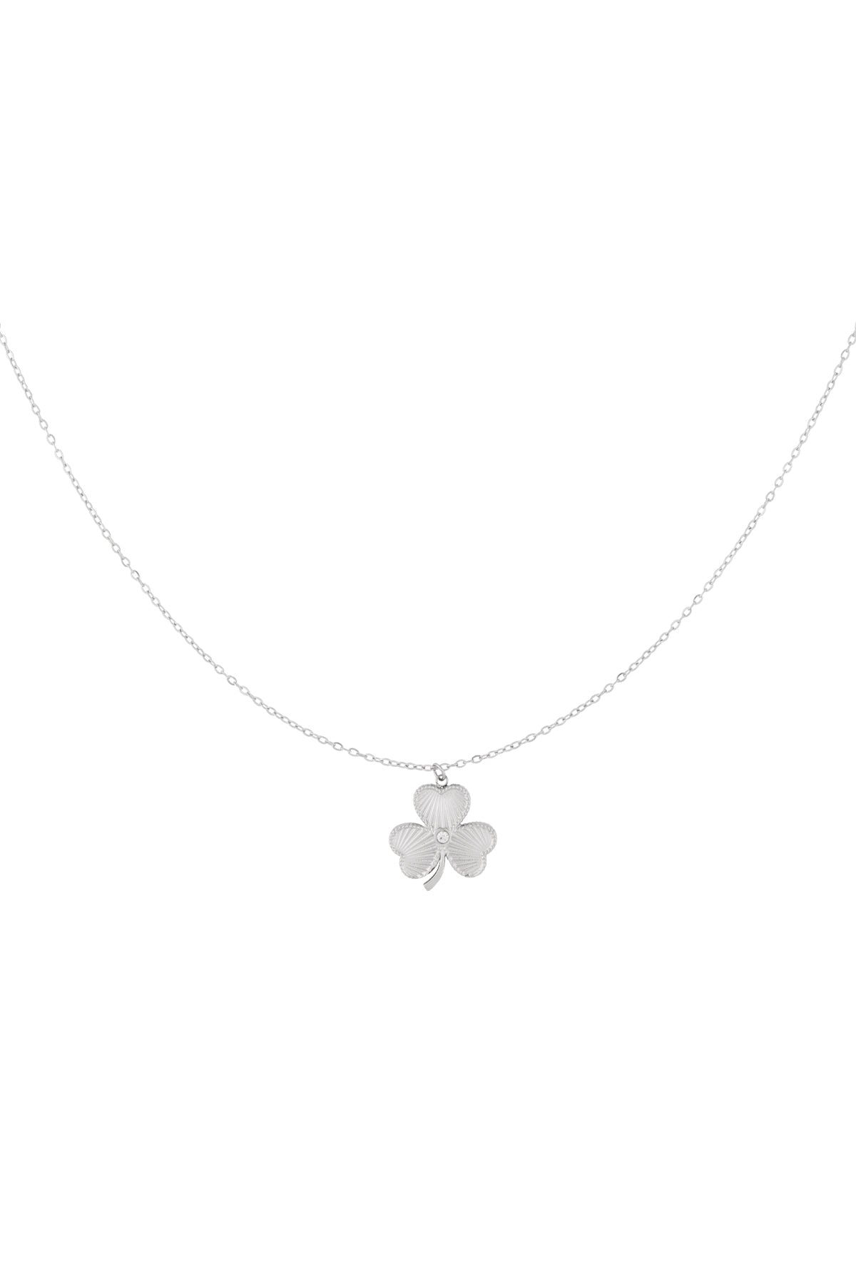 Clover Pendant Necklace – Gold-Plated Steel & Rhinestones
