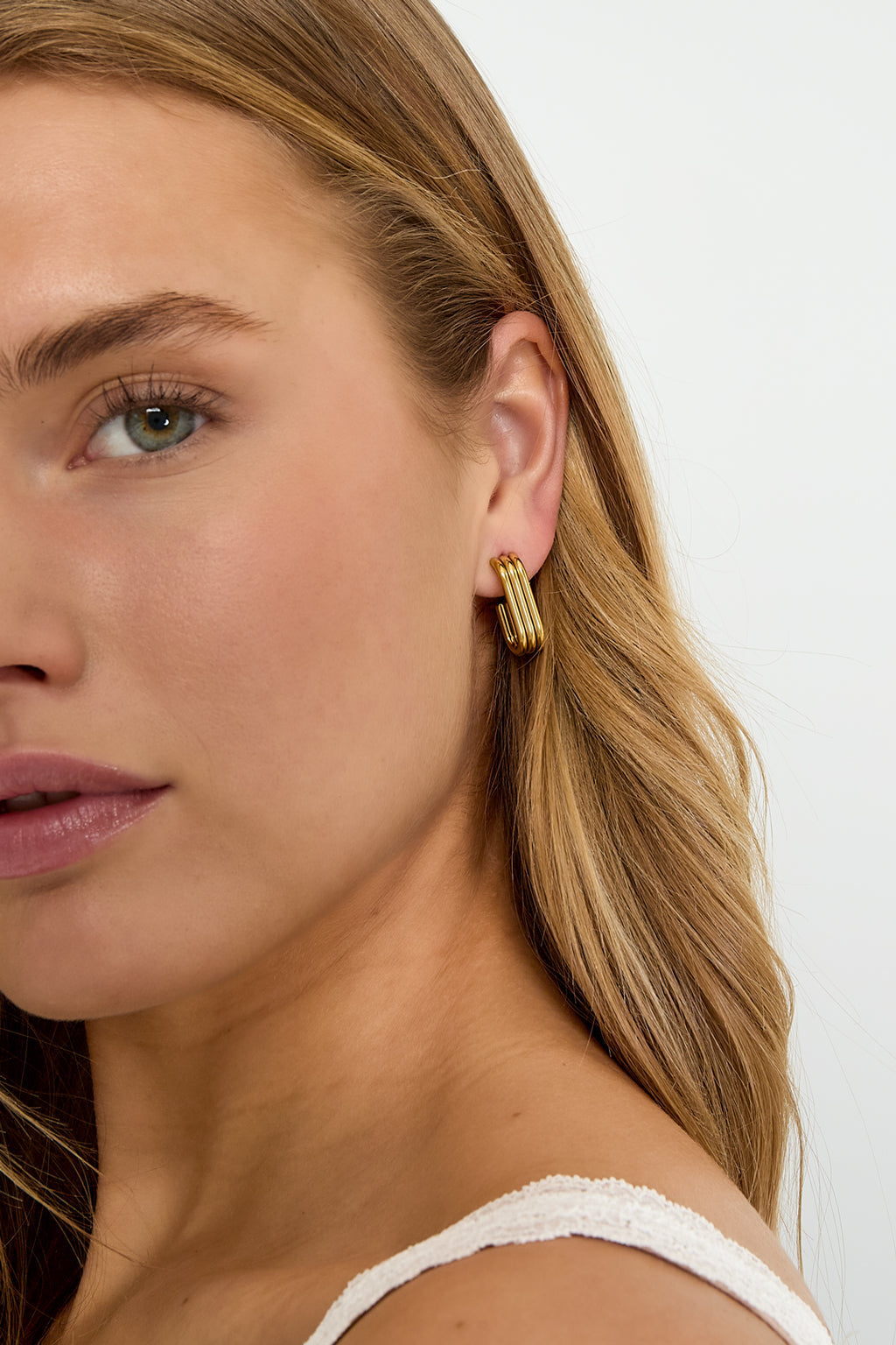 Stainless Steel Hoop Earrings rectangle Casual Daily Simple Series Women's jewelry