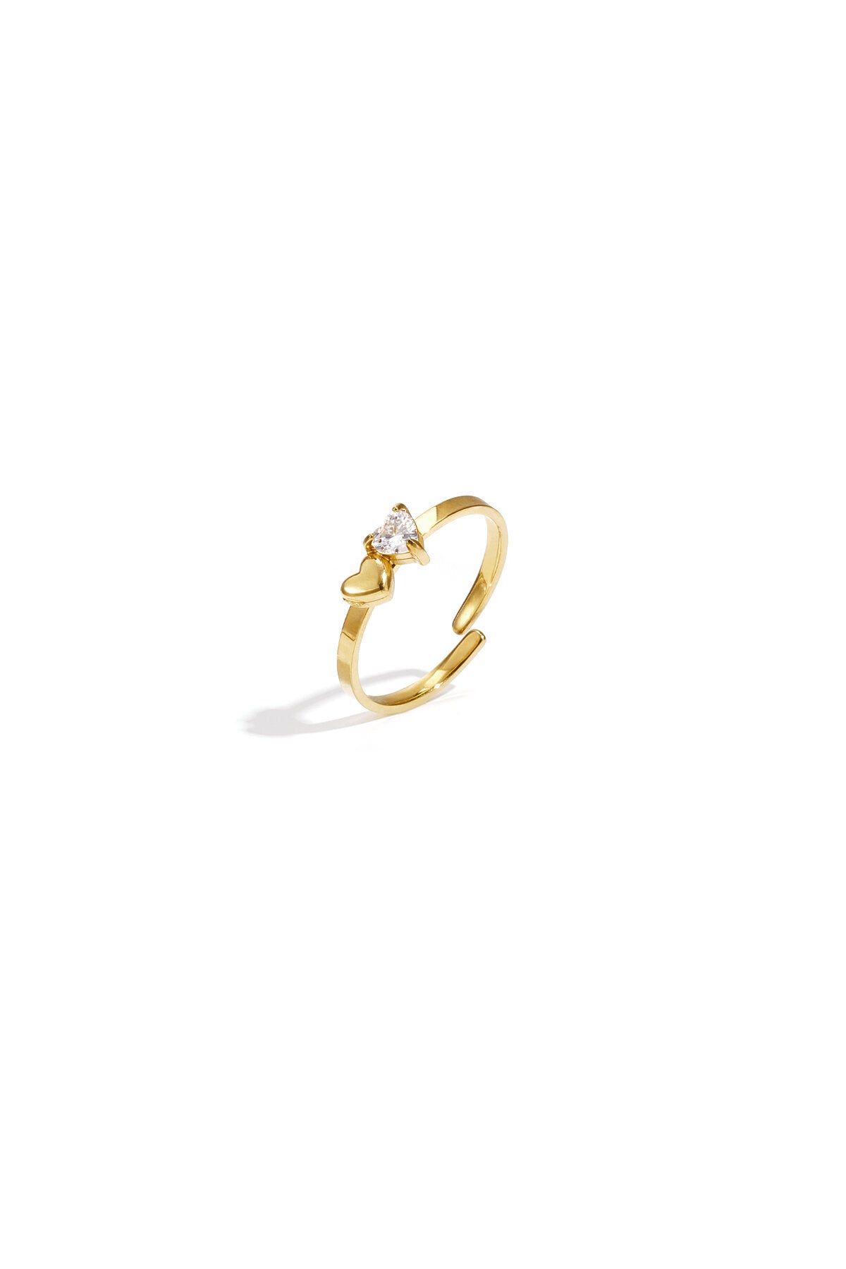 Elegant Gold Heart Adjustable Ring for Everyday Wear