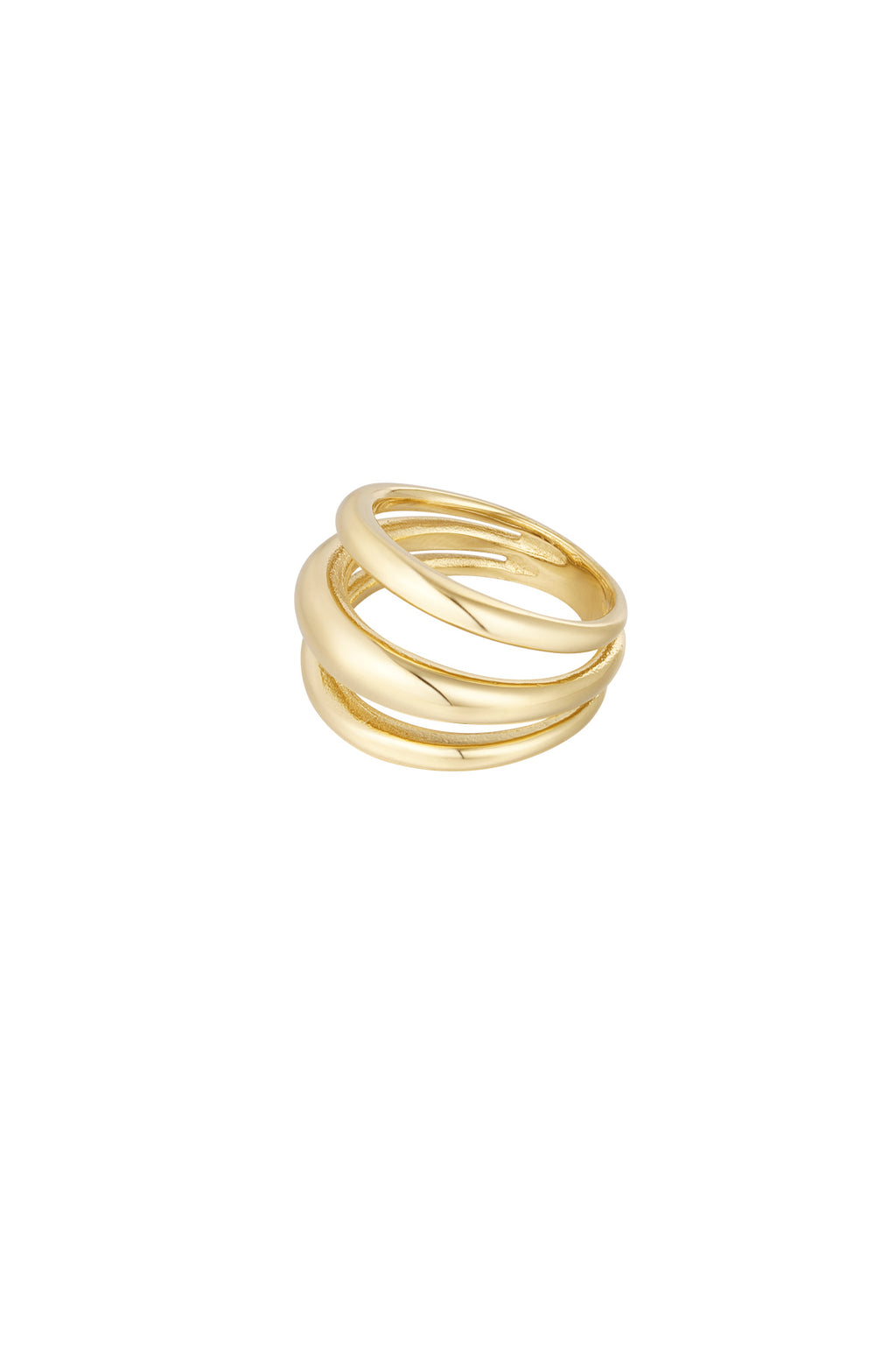 Lines Statement Ring – Gold-Plated Steel