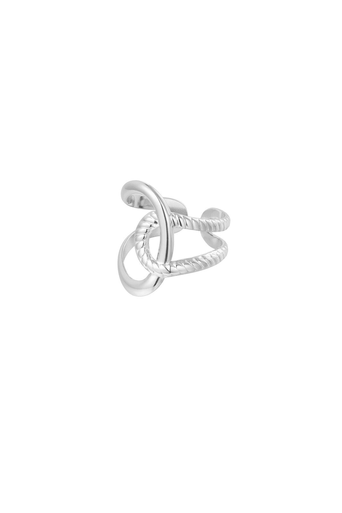 Elegant Adjustable Statement Ring in Silver and Gold