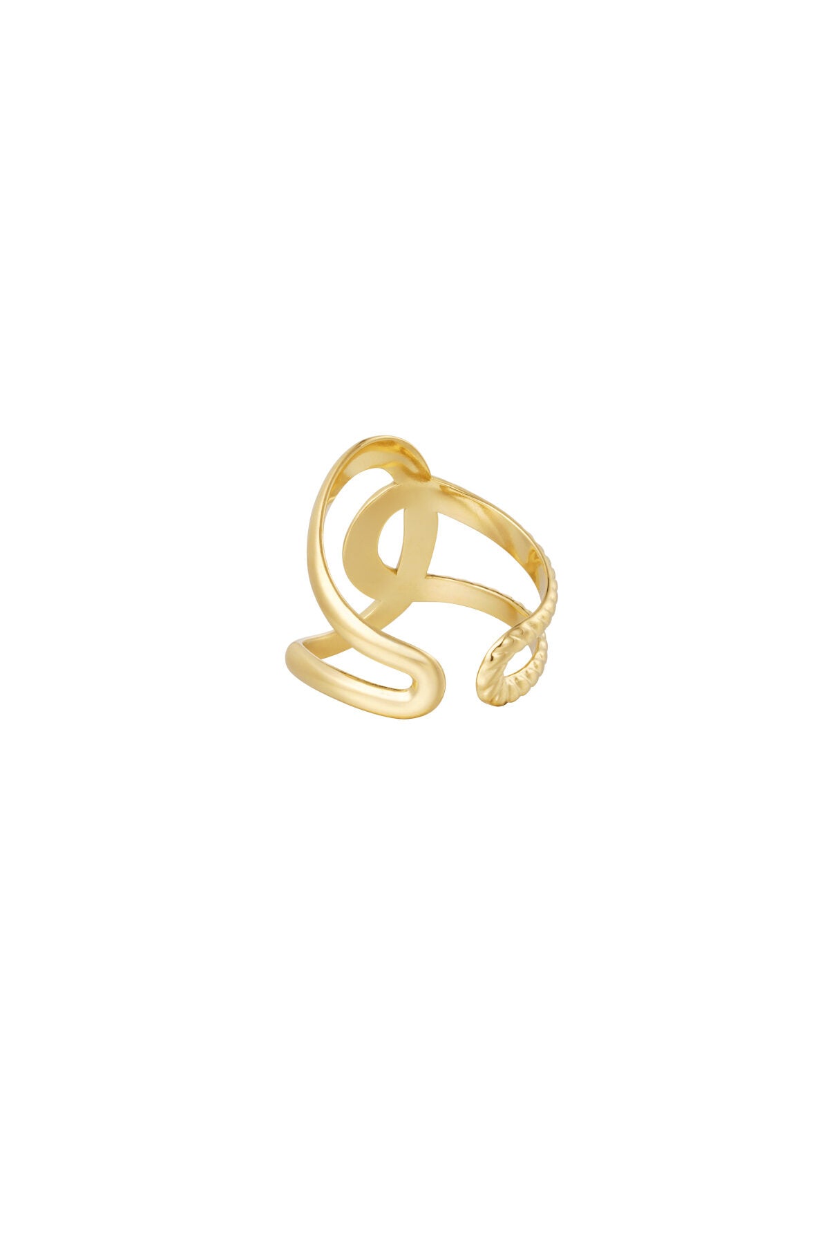 Elegant Adjustable Statement Ring in Silver and Gold