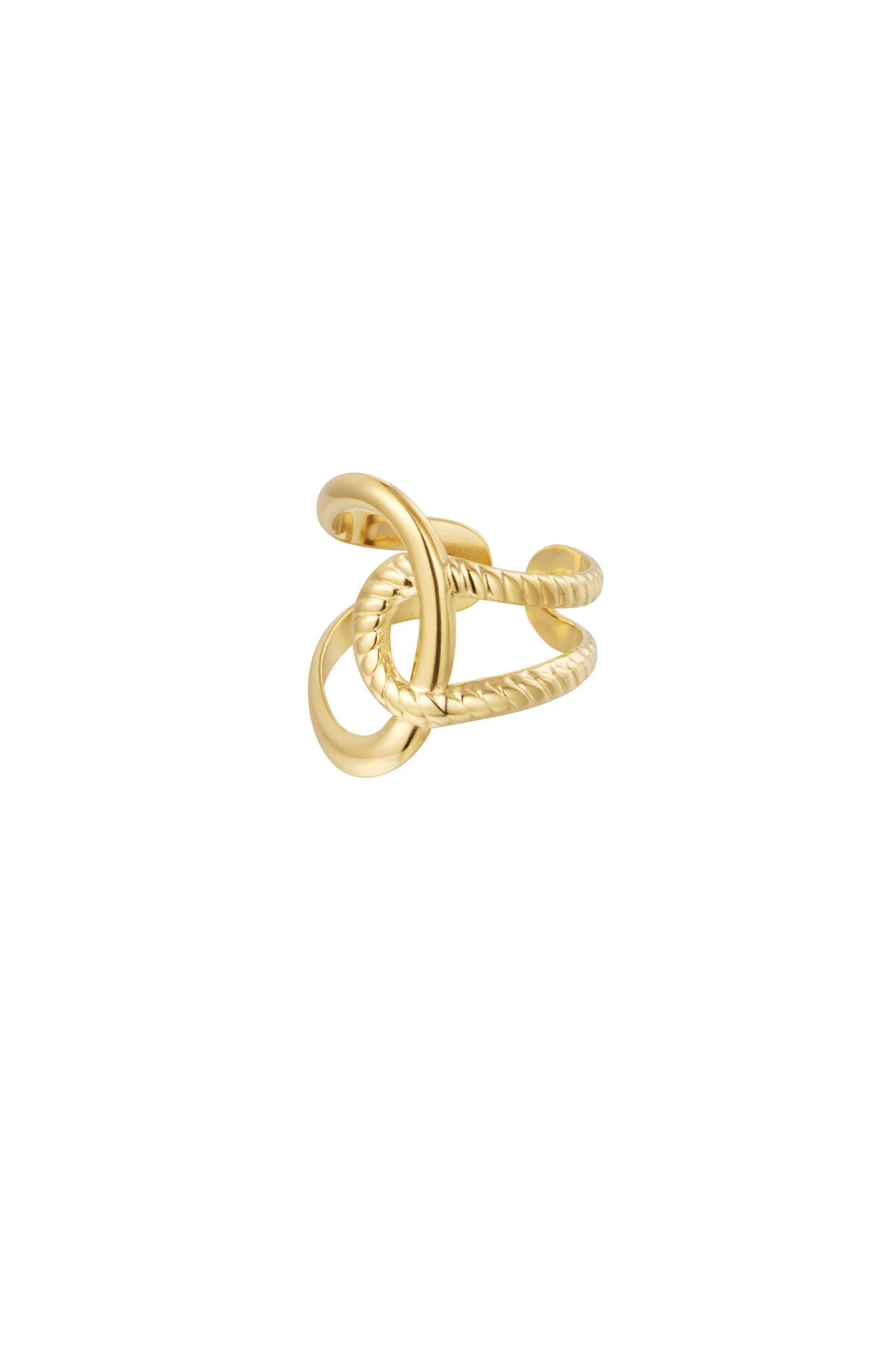 Elegant Adjustable Statement Ring in Silver and Gold