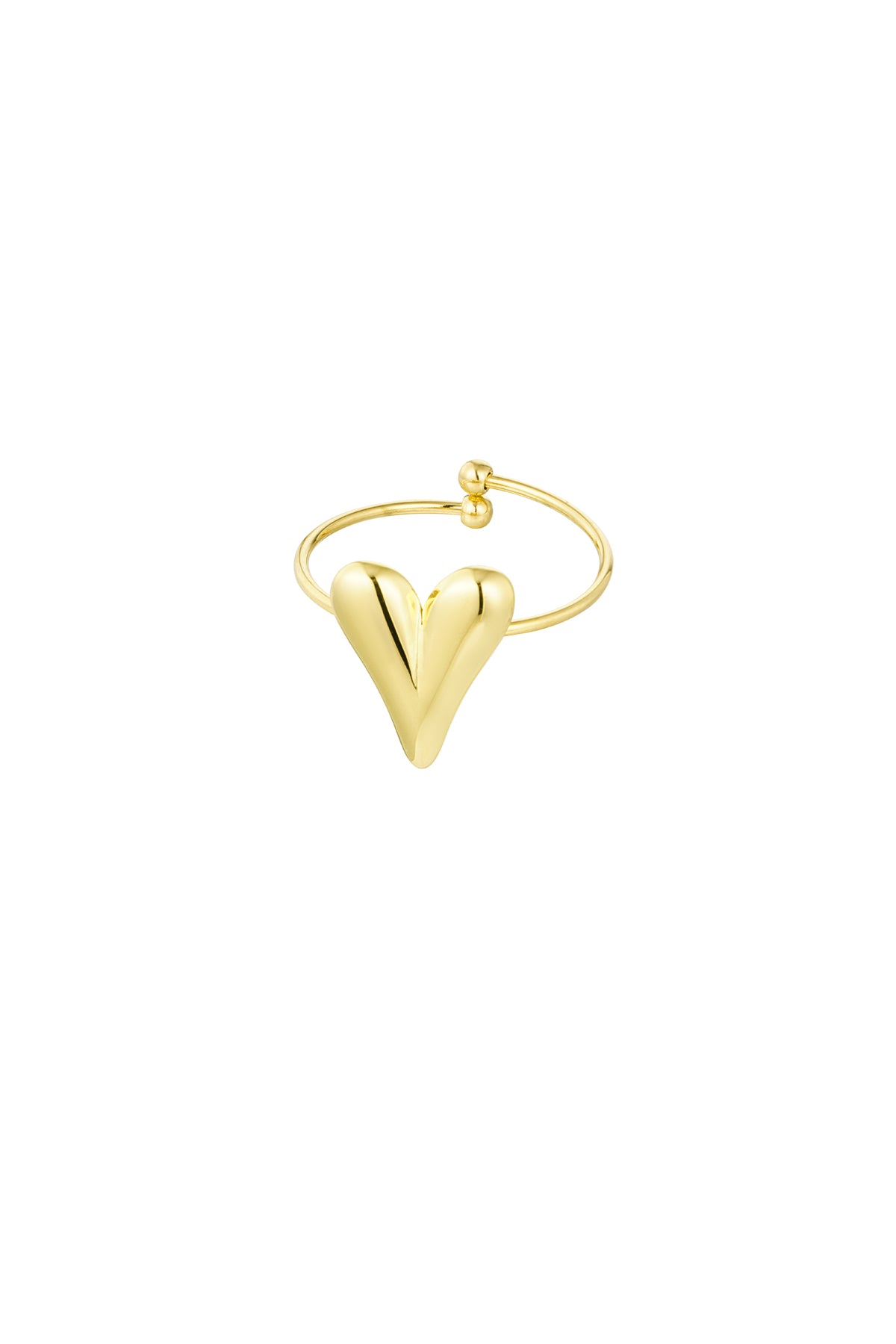 Elegant Heart Statement Ring in Silver & Gold