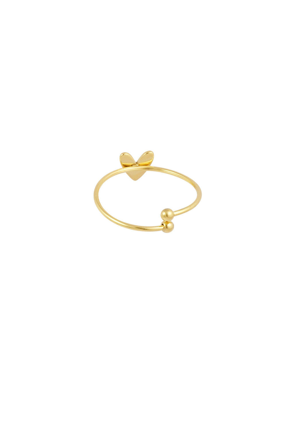 Elegant Adjustable Heart Ring - Silver & Gold