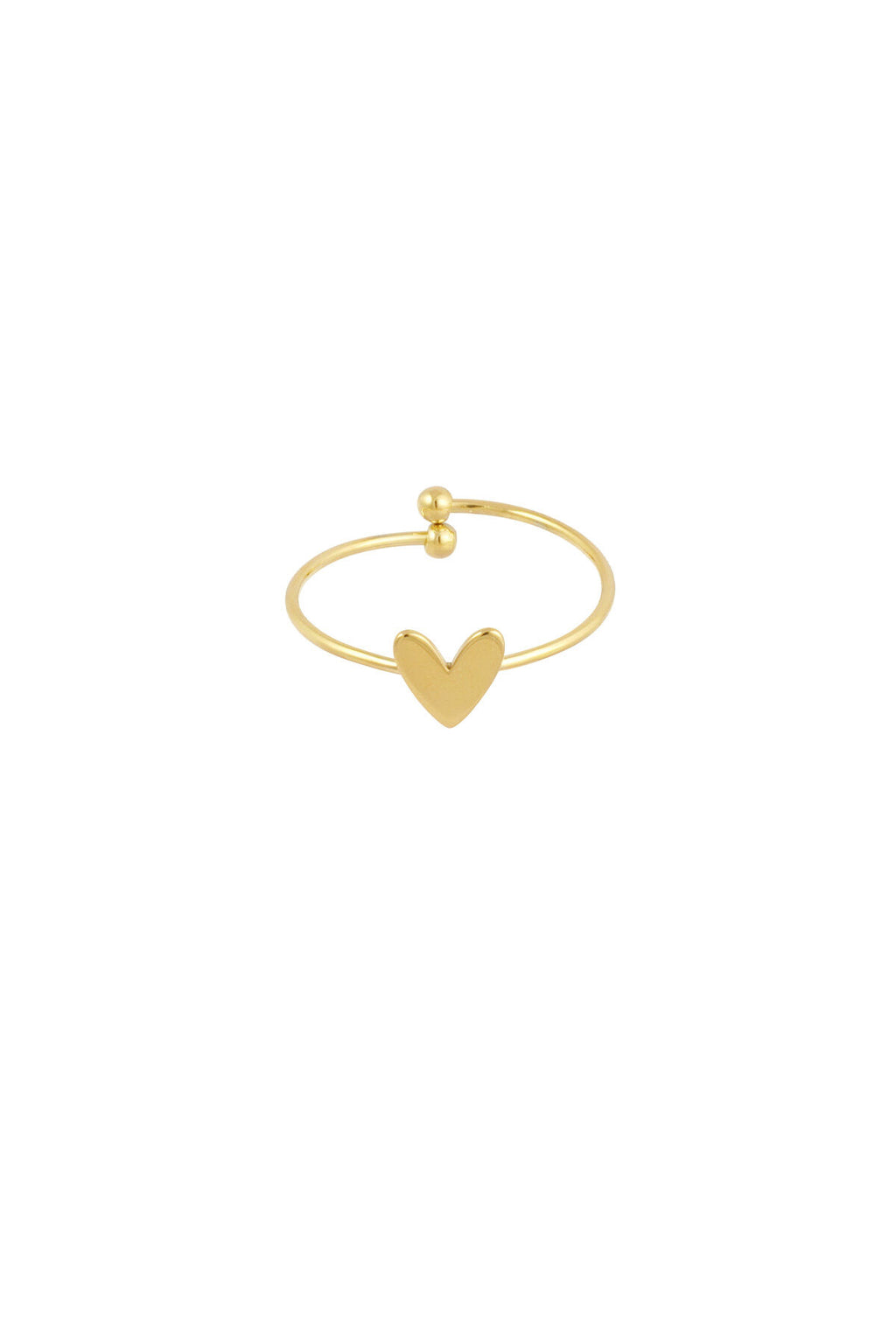 Elegant Adjustable Heart Ring - Silver & Gold
