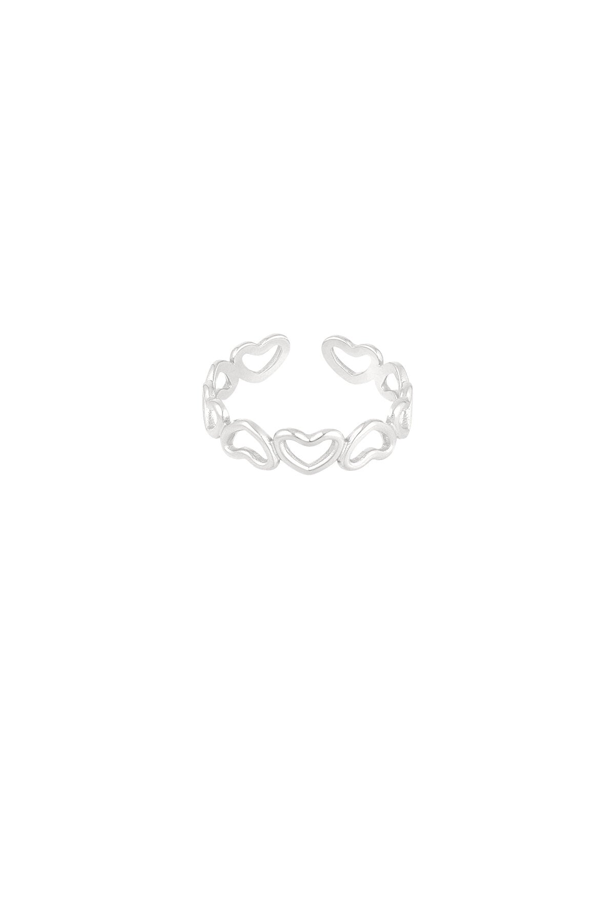 Elegant Adjustable Heart Minimalist Ring - Silver & Gold