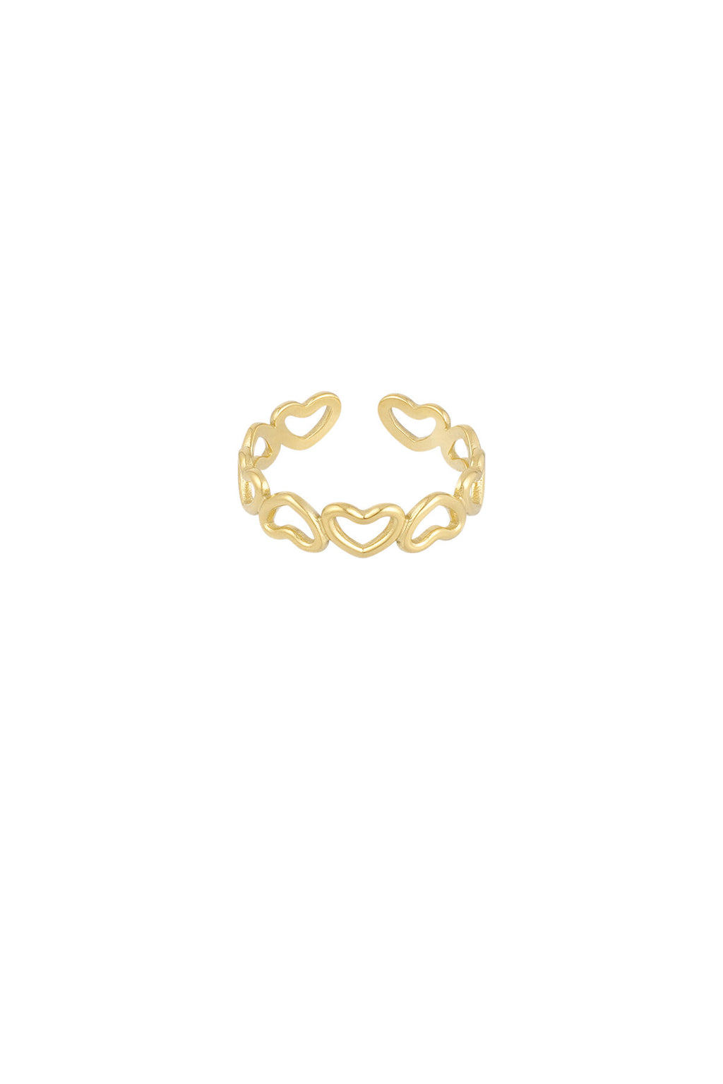 Elegant Adjustable Heart Minimalist Ring - Silver & Gold