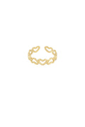 Elegant Adjustable Heart Minimalist Ring - Silver & Gold