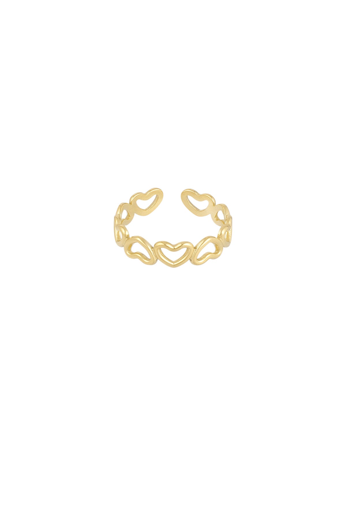 Elegant Adjustable Heart Minimalist Ring - Silver & Gold