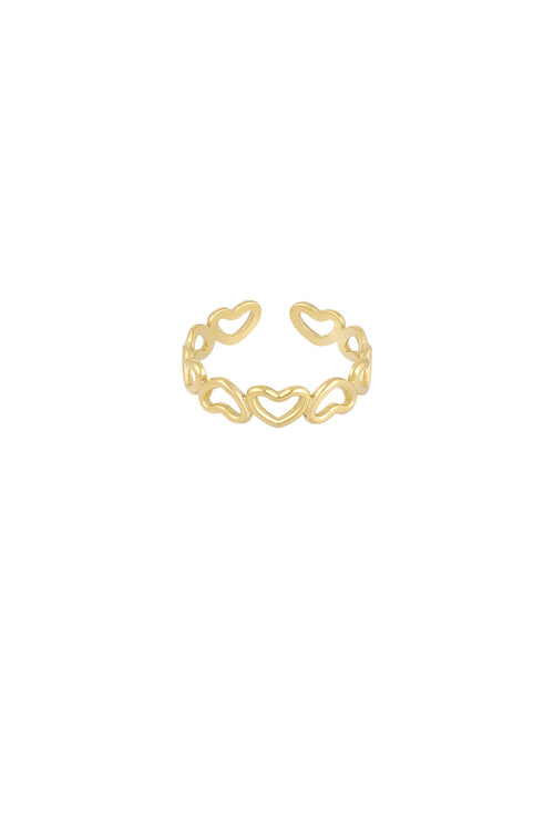 Elegant Adjustable Heart Minimalist Ring - Silver & Gold