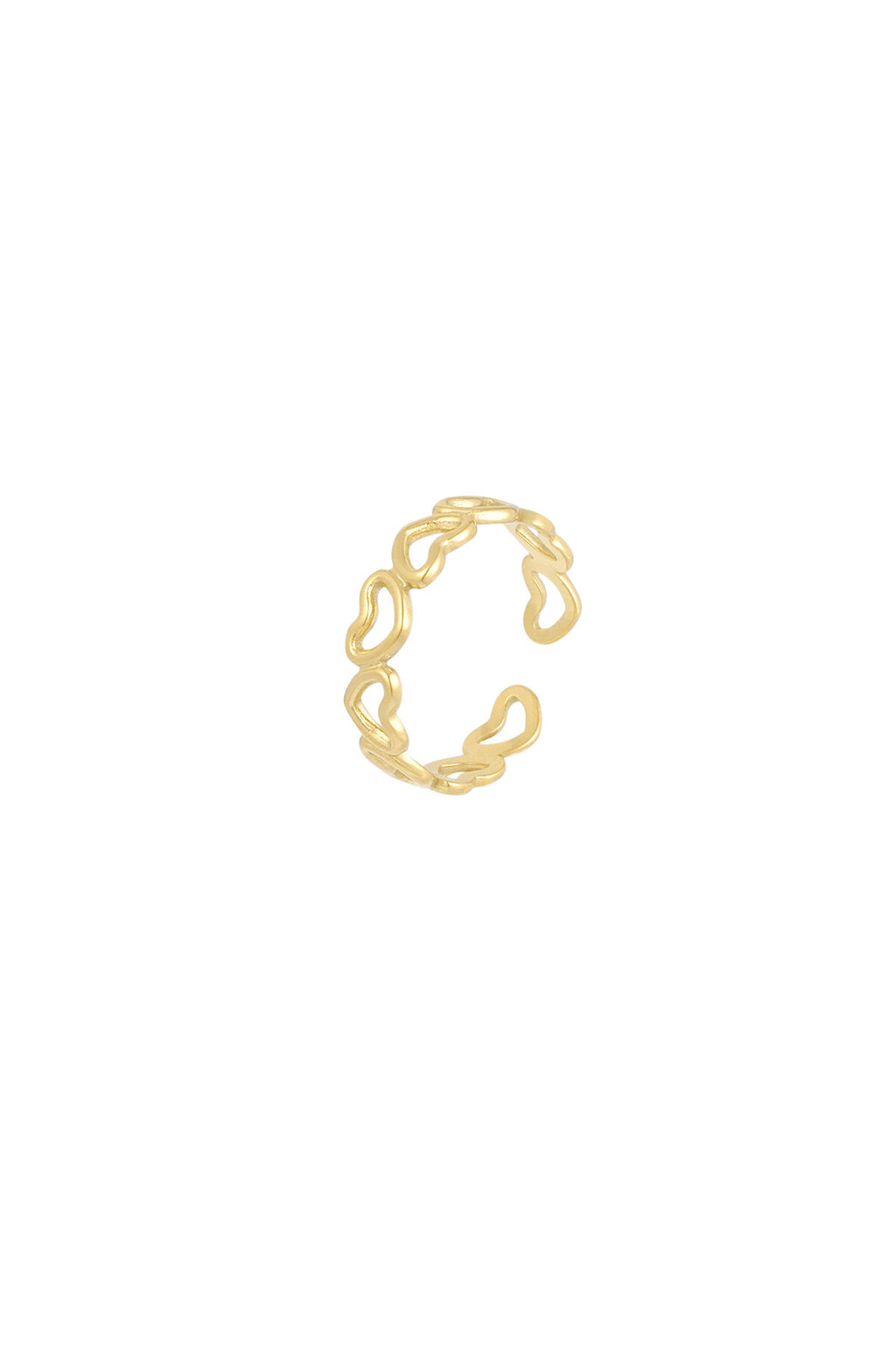 Elegant Adjustable Heart Minimalist Ring - Silver & Gold