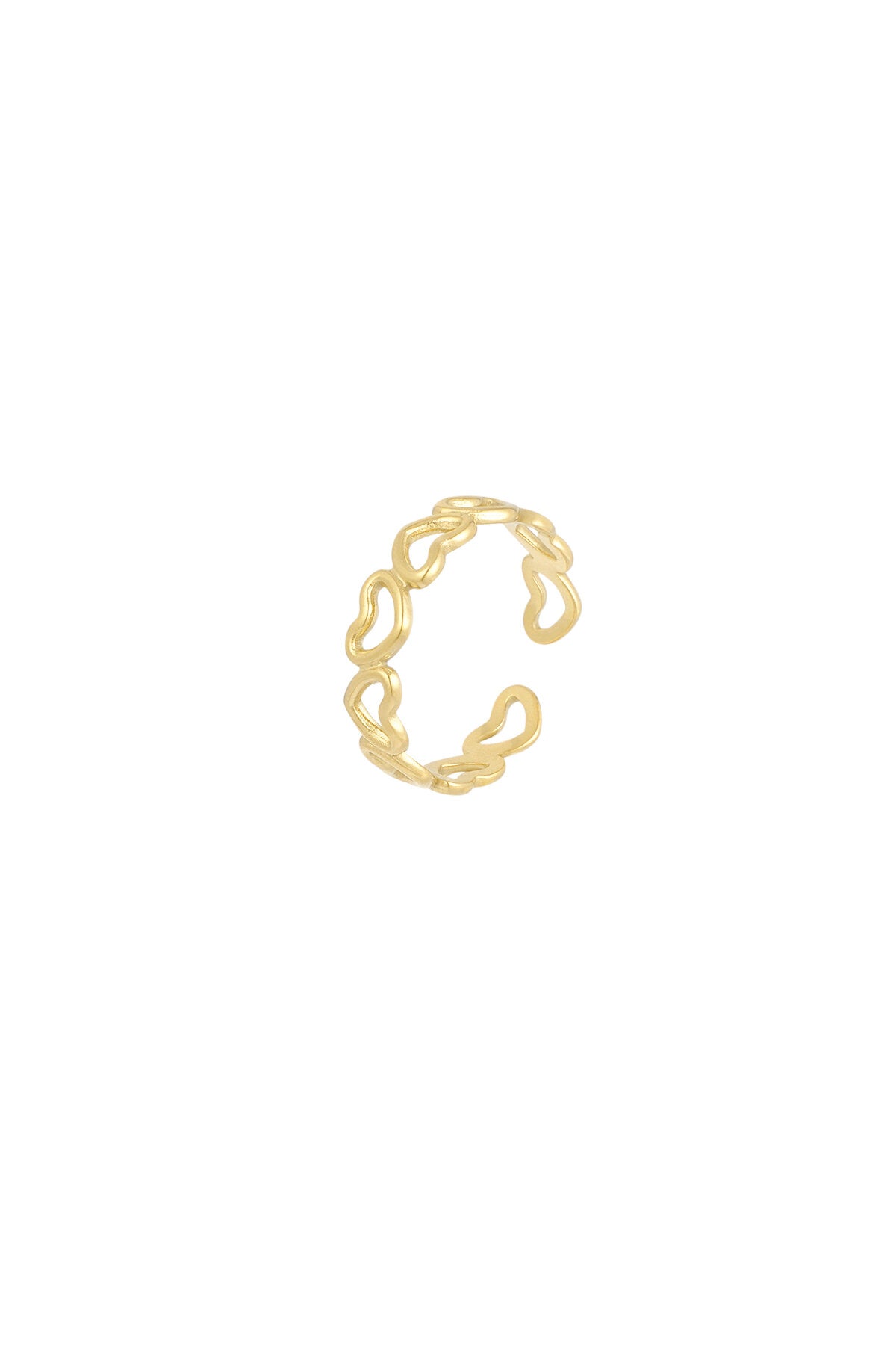 Elegant Adjustable Heart Minimalist Ring - Silver & Gold